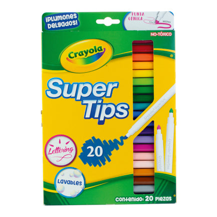 Plumones Crayola SuperTips con 20 piezas