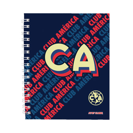 Libreta Dietrix First Class pasta dura  doble arillo  80 hojas raya Club America modelo CA azul