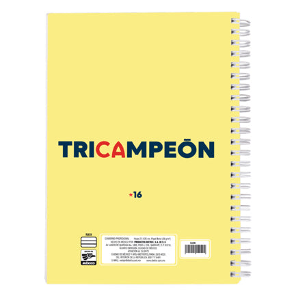 Cuaderno profesional Dietrix First Class pasta dura doble arillo  80 hojas raya Club America modelo amor eterno
