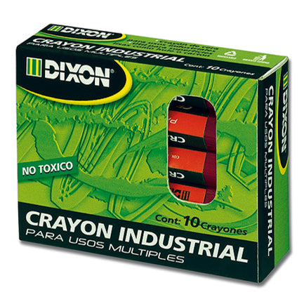 Crayón de Cera Industrial  Dixon Rojo Caja con 10 Piezas