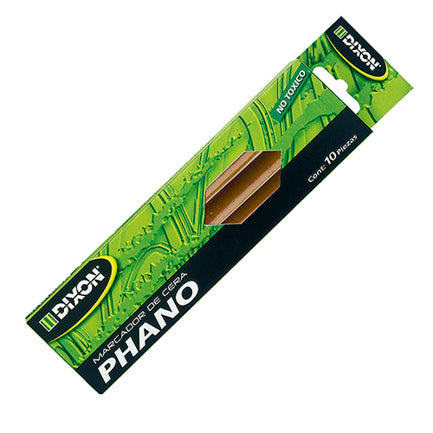 Marcador de Cera Dixon Phano Café Caja c/10 piezas