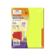 Folder Eurocolors Multicolor Arcoíris Neón C/25 Pzas