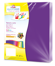 PAPEL CORTADO EUROCOLORS CARTA MORADO C/100