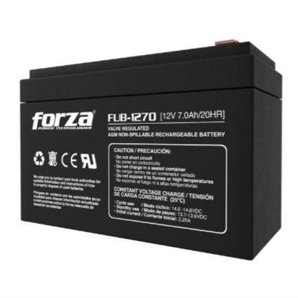 Batería Forza FUB-1270 Sellada de Plomo-Ácido Recargable 12V 7Ah AGM Sin Mantenimiento Negro