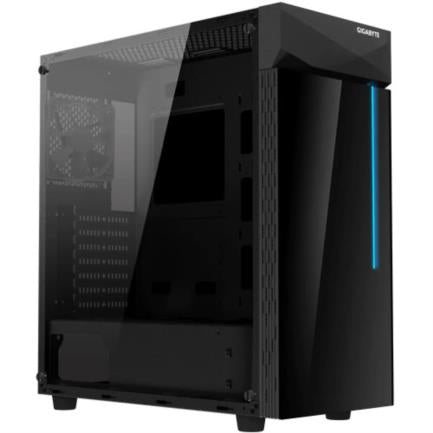 Gabinete Gamer Gigabyte C200 Glass Media Torre ITX mATX ATX 1xFan Cristal Templado Negro