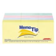 Notas Adhesivas Janel Memo Tip Pastel 1.5"x2" 4 Colores Paquete C/12