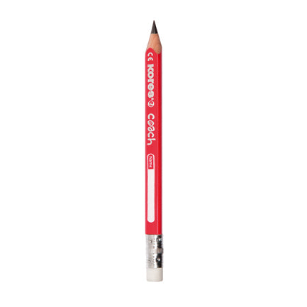 LAPIZ GRAFITO KORES JUMBO COACH TRIANGULAR 2HB ROJO C/12