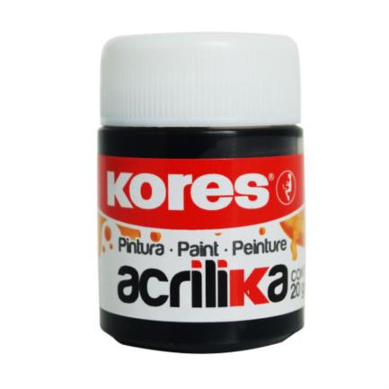 Pintura Kores Acrílica 20ml Color Negro C/12 Botes