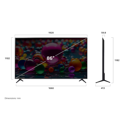 Television 86" LG UHD AI UA8050 4K SMART TV 2025  Magic Remote A7 GEN8