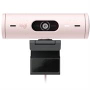 Cámara Web Logitech Brio 500 FHD Resolución 1080p Corrección Iluminación Encuadre Automático Color Rosa