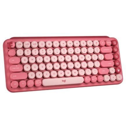 Teclado Logitech Pop Mecánico Teclas Emoji Personalizables Color Rosa Coral