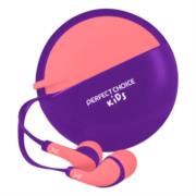Audífonos Perfect Choice In-Ear Alámbricos 3.5mm con Estuche Bubble Gum Color Rosa-Morado