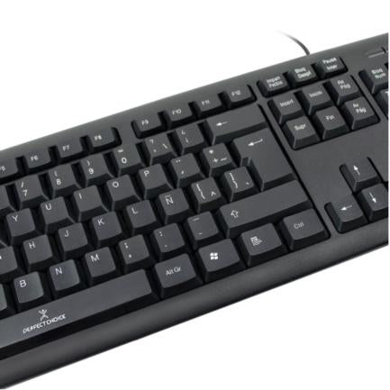 Teclado Perfect Choice Básico Alámbrico USB Color Negro