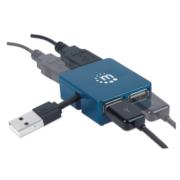 Micro Hub Manhattan USB 2.0 Alta Velocidad 4 Puertos Color Azul