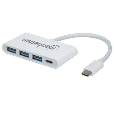 Hub Manhattan 3 Puertos USB 3.2 Gen1 con Power Delivery Color Blanco