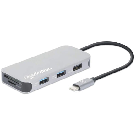 Docking Manhattan USB-C  8 ptos HDMI USB-C PD/2xUSBv3.2/USBv2.0 RED SD/Micro SDD
