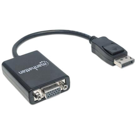 Adaptador Manhattan DisplayPort M a VGA H 15cm Activo Color Negro