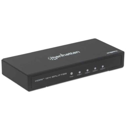 Adaptador Manhattan Video Splitter HDMI 4k a 60Hz 4 Puertos Color Negro