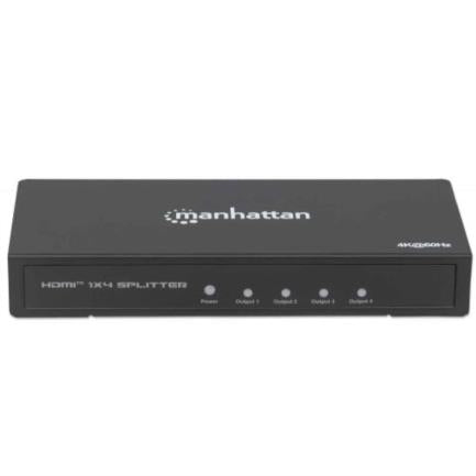 Adaptador Manhattan Video Splitter HDMI 4k a 60Hz 4 Puertos Color Negro