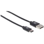 Cable Manhattan USB A-C 2.0 Alta Velocidad 1m Color Negro