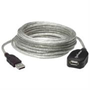 Cable Manhattan Extensión Activa USB-A 2.0 Alta Velocidad 5m Color Plata