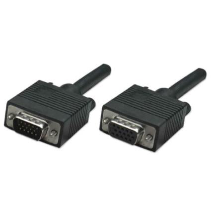 Cable Manhattan Extensión para Monitor SVGA HD15 M-H 1.8m Color Negro
