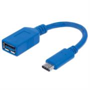 Cable Manhattan USB 3.2 Gen1 C-A Súper Velocidad 15cm Color Azul