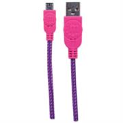 Cable Manhattan USB Micro-B Alta Velocidad con Recubrimiento Textil 1.8m Color Rosa-Morado