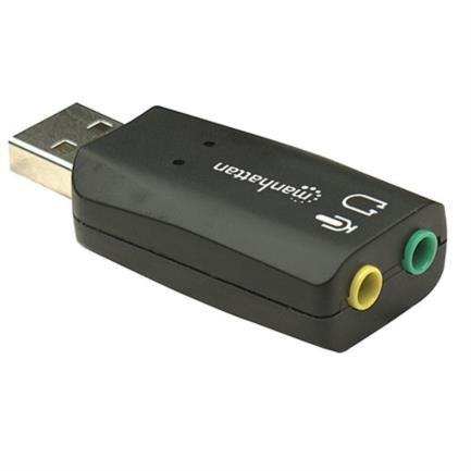 Adaptador Manhattan Sonido 5.1 Estéreo USB Alta Velocidad Color Negro