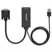 Convertidor Manhattan Video SVGA+Audio USB a HDMI Color Negro