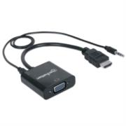 Convertidor Manhattan HDMI/VGA con Audio Color Negro