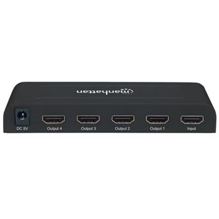 Video Splitter Manhattan HDMI 4K UHDTV 4 Puertos Color Negro