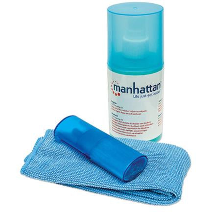 Kit Limpieza Manhattan para LCD Solución 200ml Paño y Brocha