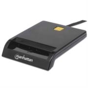 Lector Tarjetas Manhattan Inteligente USB por Contacto Externo Color Negro