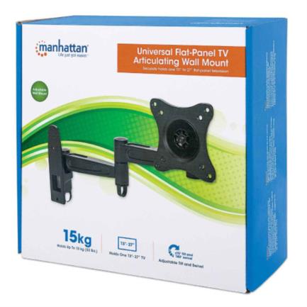 Soporte Monitor Manhattan Pared Movimiento Articulado Pantalla Plana 13" a 27" Máximo 15 Kg