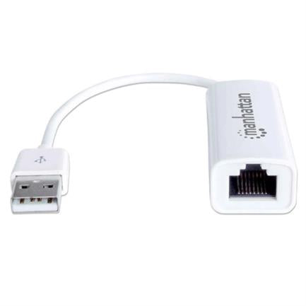 Adaptador Manhattan Fast Ethernet USB 2.0 Alta Velocidad 10/100 Color Blanco