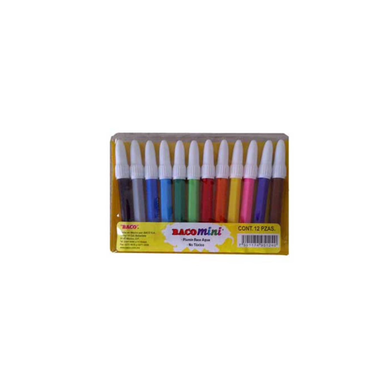 MARCADOR BACO MINI ESTUCHE C/12 DIFERENTES COLORES