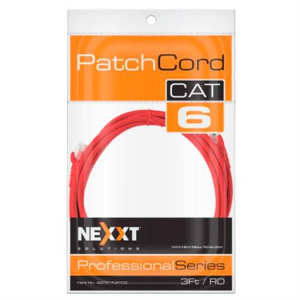 Cable de Conexión Red Nexxt Solutions Cat6 90cm UTP Multifilar con Revestimiento Tipo CM Color Rojo