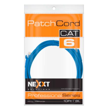 Cable de Conexión Red Nexxt Solutions Cat6 3.05m UTP Multifilar con Revestimiento Tipo CM Color Azul