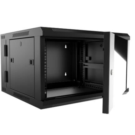 Gabinete de Pared Nexxt Solutions NPC-P12U66B Abitable Ensamblado 12U 600x550mm 2 Ranuras para Ventilador Negro