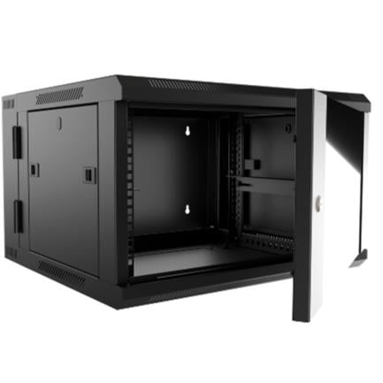 Gabinete de Pared Nexxt Solutions NPC-P15U66B Abatible Ensamblado 15U 600x550mm 2 Ranuras para Ventilador Negro