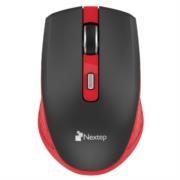 Mouse Nextep Inalámbrico Recargable Switch Encendido 1600 dpi Color Negro-Rojo