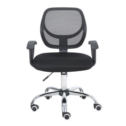 Silla Secretarial Nextep de Altura Ajustable Tela Negra Base Giratoria