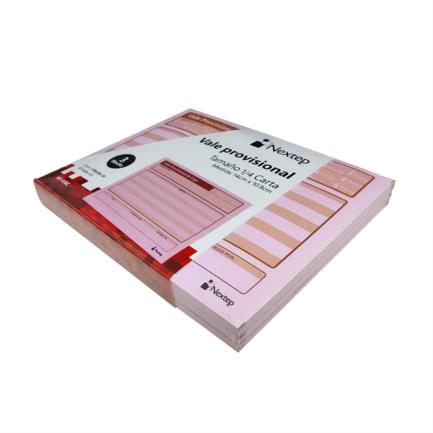 Vale Provisional de Caja Nextep 1/4 Carta 3 Blocks C/50 CU