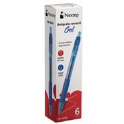 Boligrafo Nextep Gel Retractil Mediano 0.7mm Azul c/6