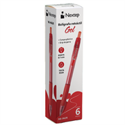 Boligrafo Nextep Gel Retractil Mediano 0.7mm Rojo c/6