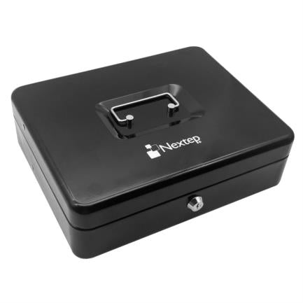 Caja Dinero Nextep Metalica Extra Grande 30 cm Bandeja Con Clips Para 4 Billetes