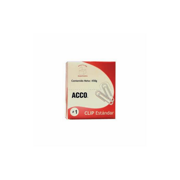 CLIP ACCO ESTANDAR No.1 INOXIDABLE 10 PQTES C/100 CLIPS