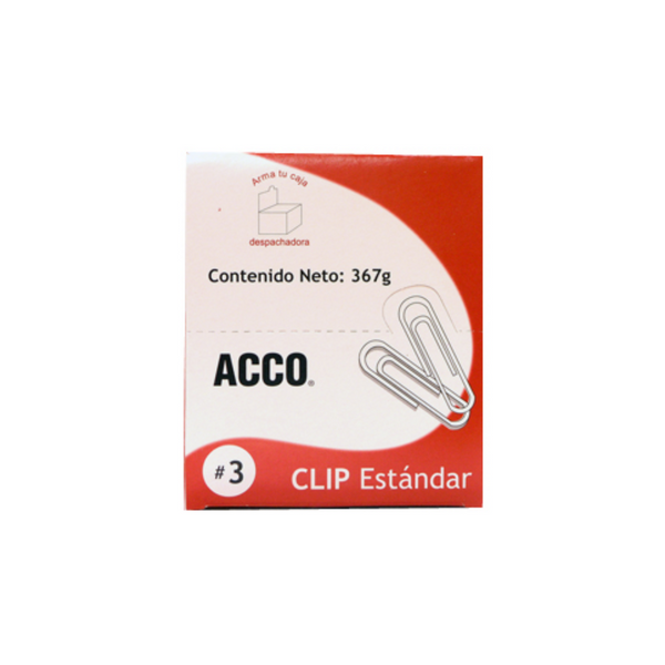 CLIP ACCO ESTANDAR No.3 INOXIDABLE 100CLIPS C/10