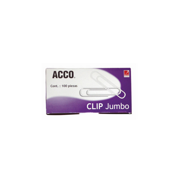 CLIP ACCO JUMBO INOXIDABLE 100CLIPS